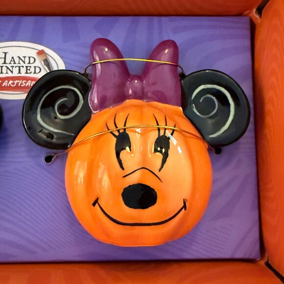 Disney Mickey & Minnie‎ Mouse Jack O'lantern Salt & Pepper Shaker Set - NIB - Picture 9 of 9